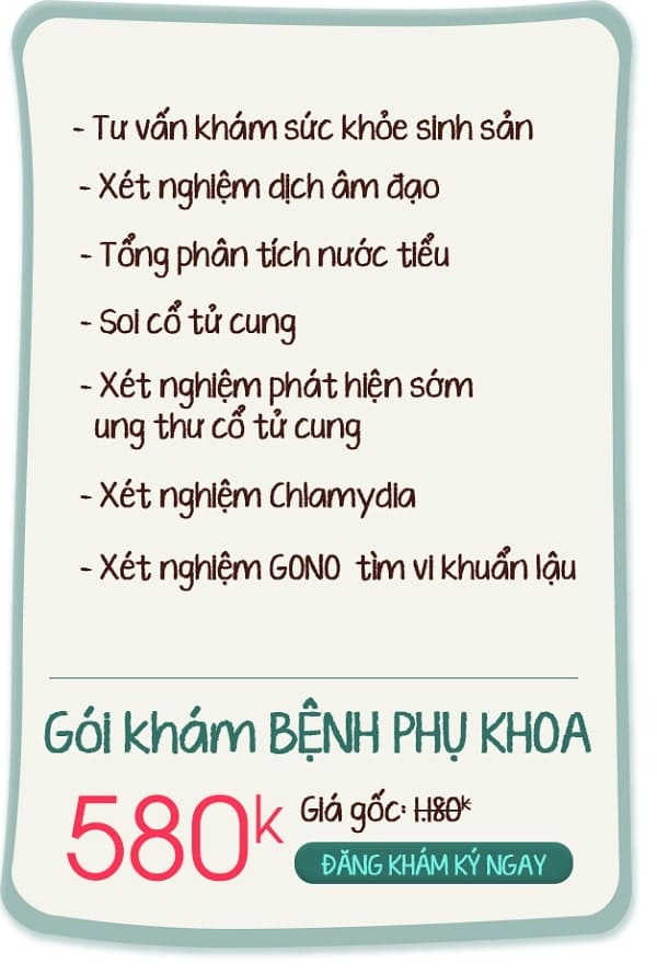 Gói khám phụ khoa bao nhiêu tiền